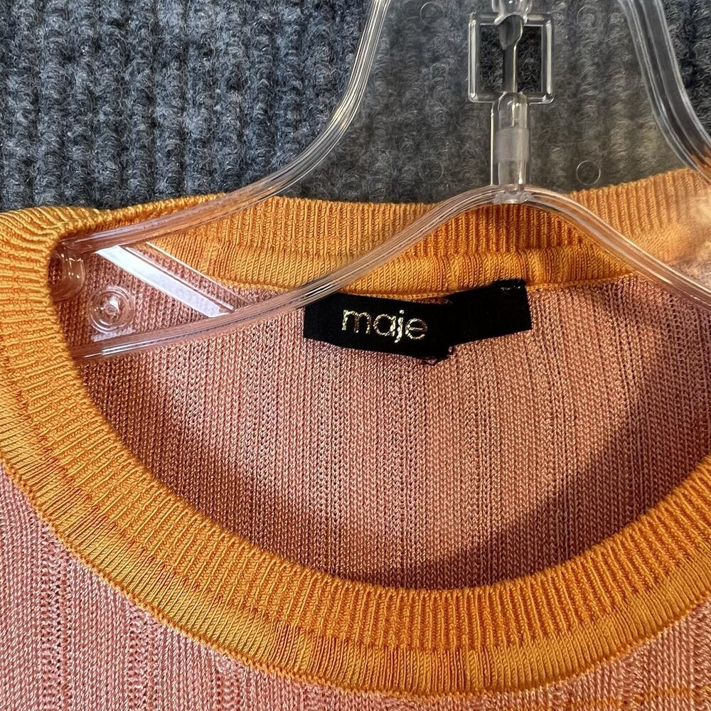 Maje Womens Tie Dye Knit Maxi Dress Size Small? Sleeveless Orange White - Picture 5 of 10